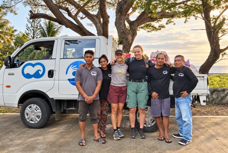 MCP's litter collection team standing in front of their truck